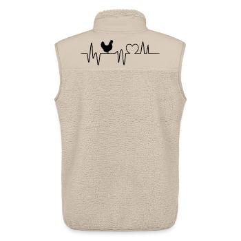 Chicken Rooster Hen Heartbeat Chickens Farmer Farmer - Unisex Sherpa Gilet by Stanley/Stella - beige - Back - AI Model Male 178 light (178cm)