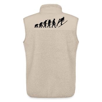 Skispringen Evolution Skispringer Im Flug - Unisex Sherpaweste von Stanley/Stella - Beige - Hinten - AI Model Male 178 light (178cm)