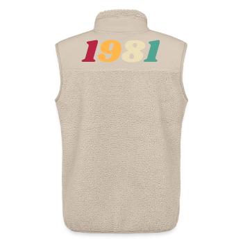 1981 Gift 1981 Birthday 1981 Retro 1981 - Unisex Sherpa Gilet by Stanley/Stella - beige - Back - AI Model Male 178 light (178cm)