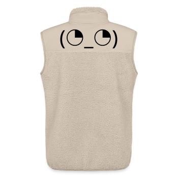 Eye rolling emoticon (◔_◔) annoyed look - Unisex Sherpa Gilet by Stanley/Stella - beige - Back - AI Model Male 178 light (178cm)