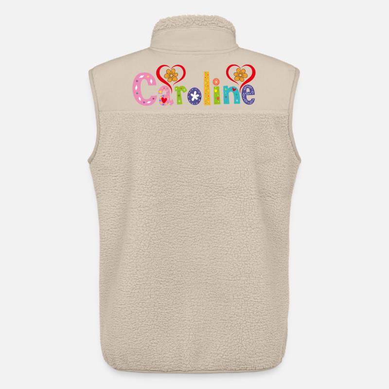 Personalisierter Caroline-Name - Unisex Sherpaweste von Stanley/Stella - Beige