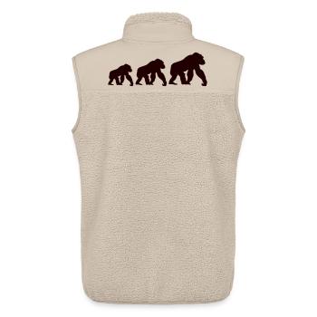 Affen Trio Silhouette - Unisex Sherpaweste von Stanley/Stella - Beige - Hinten - AI Model Male 178 light (178cm)