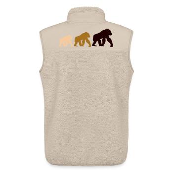 Dreier Gorillas Silhouetten - Unisex Sherpaweste von Stanley/Stella - Beige - Hinten - AI Model Male 178 light (178cm)