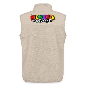 Nie Wieder ist Jetzt Graffiti - Unisex Sherpaweste von Stanley/Stella - Beige - Hinten - AI Model Male 178 light (178cm)