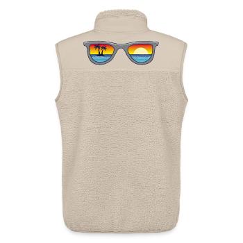 Sonnenbrille und Paradies - Unisex Sherpaweste von Stanley/Stella - Beige - Hinten - AI Model Male 178 light (178cm)
