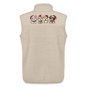 Dog Christmas - Unisex Sherpa Gilet by Stanley/Stella - beige - Back - AI Model Male 178 light (178cm)