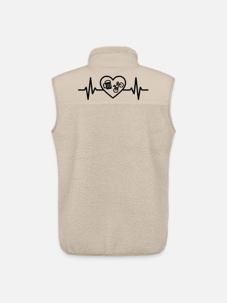 Herz Fahrrad Bier - Unisex Sherpaweste von Stanley/Stella - Beige