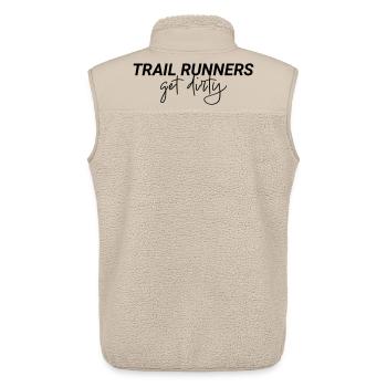Trail Runners Get Dirty Spruch - Unisex Sherpaweste von Stanley/Stella - Beige - Hinten - AI Model Male 178 light (178cm)
