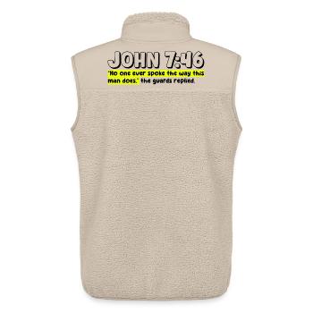 John 7:46 | Bible Quote - Unisex Sherpa Gilet by Stanley/Stella - beige - Back - AI Model Male 178 light (178cm)