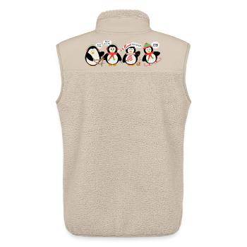 Lustige Pinguin-Weihnachten. Weihnachts-Pinguin - Unisex Sherpaweste von Stanley/Stella - Beige - Hinten - AI Model Male 178 light (178cm)