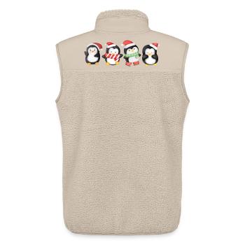 Lustige Pinguin Weihnachten - Unisex Sherpaweste von Stanley/Stella - Beige - Hinten - AI Model Male 178 light (178cm)