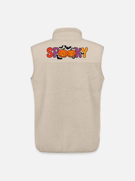 Spooky pumpkin letters - Unisex Sherpa Gilet by Stanley/Stella - beige