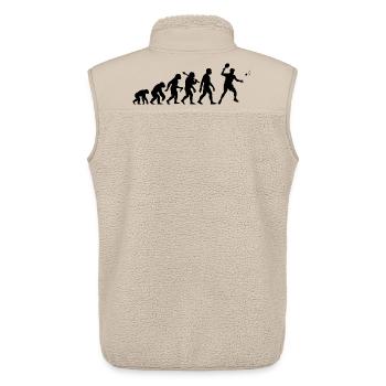 Ping-Pong Evolution für Tischtennisspieler - Unisex Sherpaweste von Stanley/Stella - Beige - Hinten - AI Model Male 178 light (178cm)