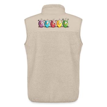 Funny Owls - Eule - Vogel - Unisex Sherpaweste von Stanley/Stella - Beige - Hinten - AI Model Male 178 light (178cm)