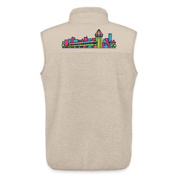 Lucerne City Skyline Chapel Bridge Line Art - Unisex Sherpaweste von Stanley/Stella - Beige - Hinten - AI Model Male 178 light (178cm)