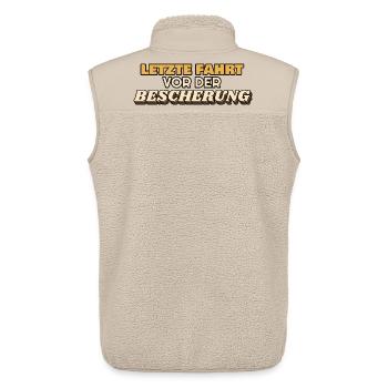 Letzte Fahrt vor der Bescherung - Busfahrer - Unisex Sherpaweste von Stanley/Stella - Beige - Hinten - AI Model Male 178 light (178cm)