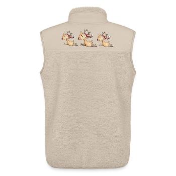 Rentier Trio - Weihnachten - Comic - Geschenk - Unisex Sherpaweste von Stanley/Stella - Beige - Hinten - AI Model Male 178 light (178cm)