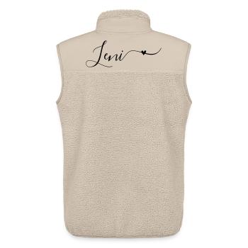 Leni Prénom Décoratif - Veste sans manches sherpa unisexe Stanley/Stella - beige - Dos - AI Model Male 178 light (178cm)