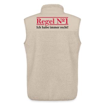 Rule # 1 I'm always right. - Unisex Sherpa Gilet by Stanley/Stella - beige - Back - AI Model Male 178 light (178cm)
