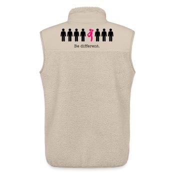 Soyez différent – soyez vous-même (humour) - Veste sans manches sherpa unisexe Stanley/Stella - beige - Dos - AI Model Male 178 light (178cm)
