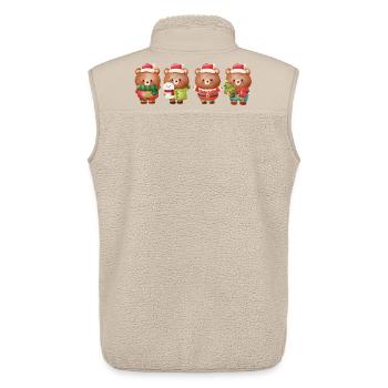 Quatuor d’ours de Noël festif - Veste sans manches sherpa unisexe Stanley/Stella - beige - Dos - AI Model Male 178 light (178cm)