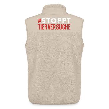 Tierversuch STOPPT TIERVERSUCHE Lustigse - Unisex Sherpaweste von Stanley/Stella - Beige - Hinten - AI Model Male 178 light (178cm)