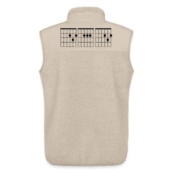 Guitar par guitarist chord 001 - Veste sans manches sherpa unisexe Stanley/Stella - beige - Dos - AI Model Male 178 light (178cm)