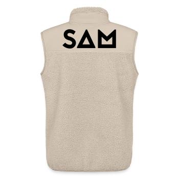 First name Samuel - Unisex Sherpa Gilet by Stanley/Stella - beige - Back - AI Model Male 178 light (178cm)