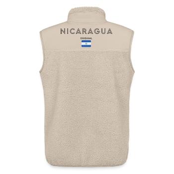 Drapeau nicaraguayen, design minimaliste élégant - Veste sans manches sherpa unisexe Stanley/Stella - beige - Dos - AI Model Male 178 light (178cm)