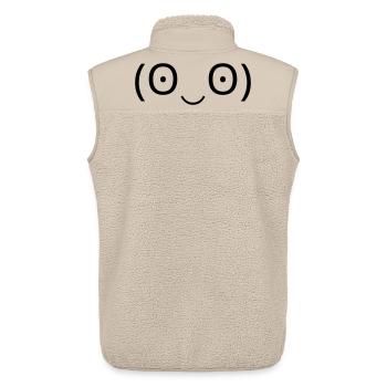 Émoticône stupéfait (ʘ‿ʘ) grands yeux - Veste sans manches sherpa unisexe Stanley/Stella - beige - Dos - AI Model Male 178 light (178cm)