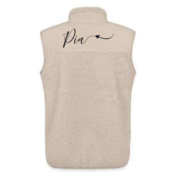 Pia Name First Name Decorative - Unisex Sherpa Gilet by Stanley/Stella - beige - Back - AI Model Male 178 light (178cm)
