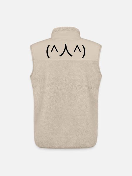 Begging emote (^人^) thank you Kaomoji - Unisex Sherpa Gilet by Stanley/Stella - beige