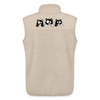 Neugierige Katzen - Unisex Sherpaweste von Stanley/Stella - Beige - Hinten - AI Model Male 178 light (178cm)