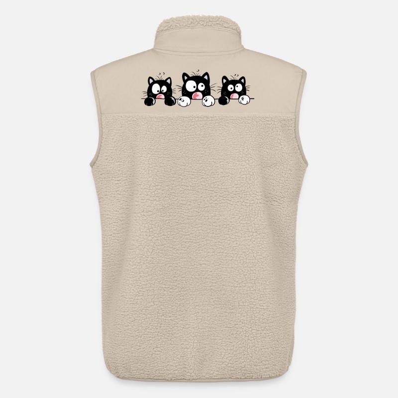 Neugierige Katzen - Unisex Sherpaweste von Stanley/Stella - Beige