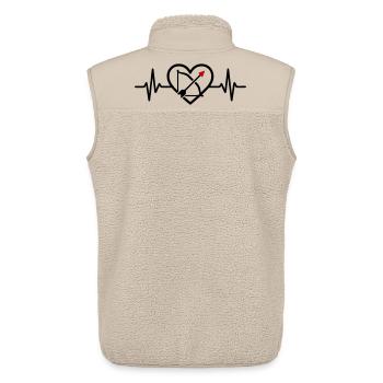 Tir à l’arc Coeur Flèche Arc Sports - Veste sans manches sherpa unisexe Stanley/Stella - beige - Dos - AI Model Male 178 light (178cm)