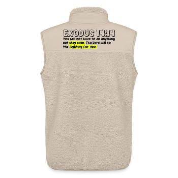 Exodus 14:14 | Bible Quote - Unisex Sherpa Gilet by Stanley/Stella - beige - Back - AI Model Male 178 light (178cm)