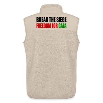 break the siege freedom for gaza - Unisex Sherpaweste von Stanley/Stella - Beige - Hinten - AI Model Male 178 light (178cm)
