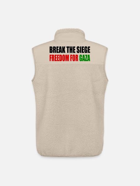 Briser le siège, liberté pour Gaza - Veste sans manches sherpa unisexe Stanley/Stella - beige