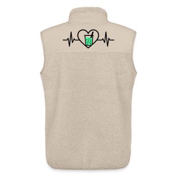 Bubble Tea Heart Boba Drink Sweet Trend - Unisex Sherpa Gilet by Stanley/Stella - beige - Back - AI Model Male 178 light (178cm)
