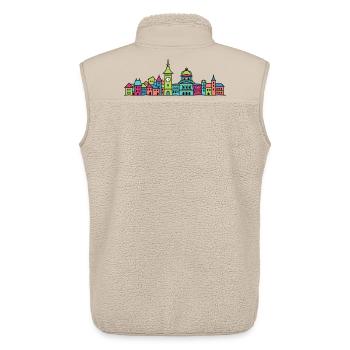 Bern City Skyline Zytglogge Moderne Linienkunst - Unisex Sherpaweste von Stanley/Stella - Beige - Hinten - AI Model Male 178 light (178cm)