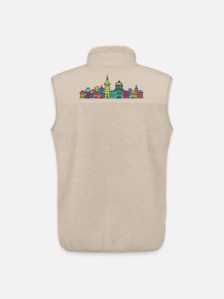 Arte Moderna a Linee Zytglogge dello Skyline della Città di Berna - Gilet sherpa unisex di Stanley/Stella - beige