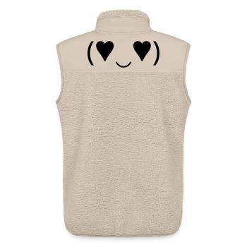 Amorous Emote (♥‿♥) Heart Eyes Kaomoji - Unisex Sherpa Gilet by Stanley/Stella - beige - Back - AI Model Male 178 light (178cm)