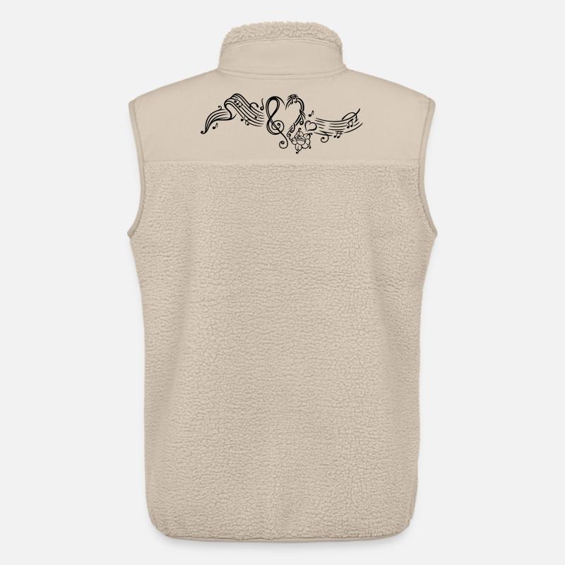 Notenblatt mit Musiknoten, music, notes, clef - Unisex Sherpaweste von Stanley/Stella - Beige