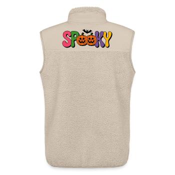 Spooky Kürbis Halloween - Unisex Sherpaweste von Stanley/Stella - Beige - Hinten - AI Model Male 178 light (178cm)