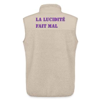 LA LUCIDITÉ FAIT MAL - Veste sans manches sherpa unisexe Stanley/Stella - beige - Dos - AI Model Male 178 light (178cm)