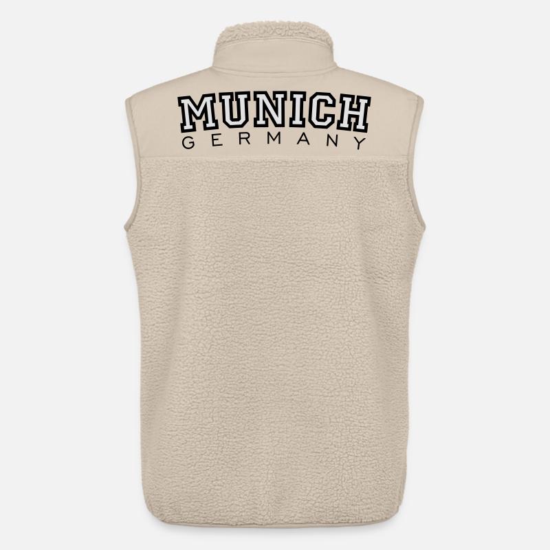 Munich Germany (Schwarz/Weiß) München - Unisex Sherpaweste von Stanley/Stella - Beige