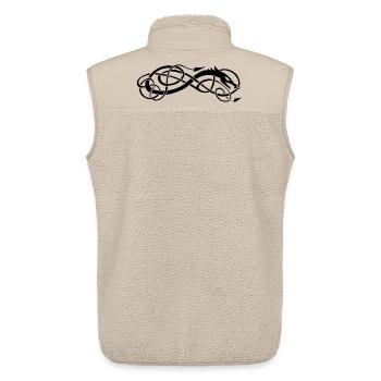 Serpent celte noir - Veste sans manches sherpa unisexe Stanley/Stella - beige - Dos - AI Model Male 178 light (178cm)