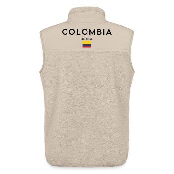 Kolumbianischer Stolz, minimalistisches, elegantes Design - Unisex Sherpaweste von Stanley/Stella - Beige - Hinten - AI Model Male 178 light (178cm)