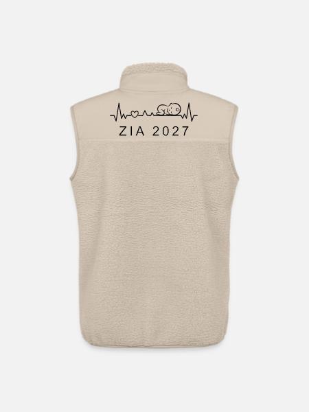 Future Aunt 2027 Heartbeat Pregnancy - Unisex Sherpa Gilet by Stanley/Stella - beige