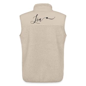 Lia Prénom Décoratif - Veste sans manches sherpa unisexe Stanley/Stella - beige - Dos - AI Model Male 178 light (178cm)